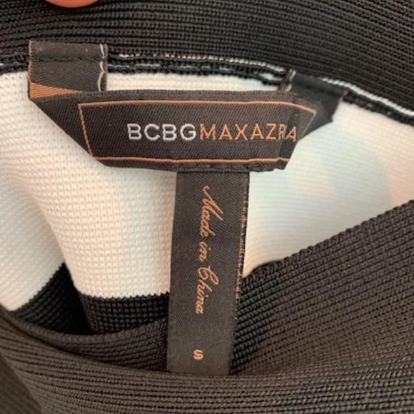 BCBGMaxAzria Black/Combo Striped Bandage Skirt - Picture 3 of 4